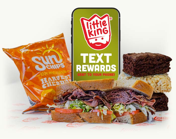 Sign up for exclusive local Nebraska restaurant and Little King sub text reward offers and receive free sandwiches