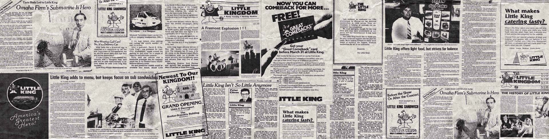 Historical local Omaha Nebraska newspaper clippings featuring Little King history